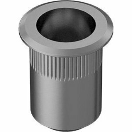 BSC PREFERRED Zinc-Plated Steel Heavy-Duty Rivet Nut Open End M6x1.0 Interior Thread .7-4.2mm Material Thick, 25PK 95105A183